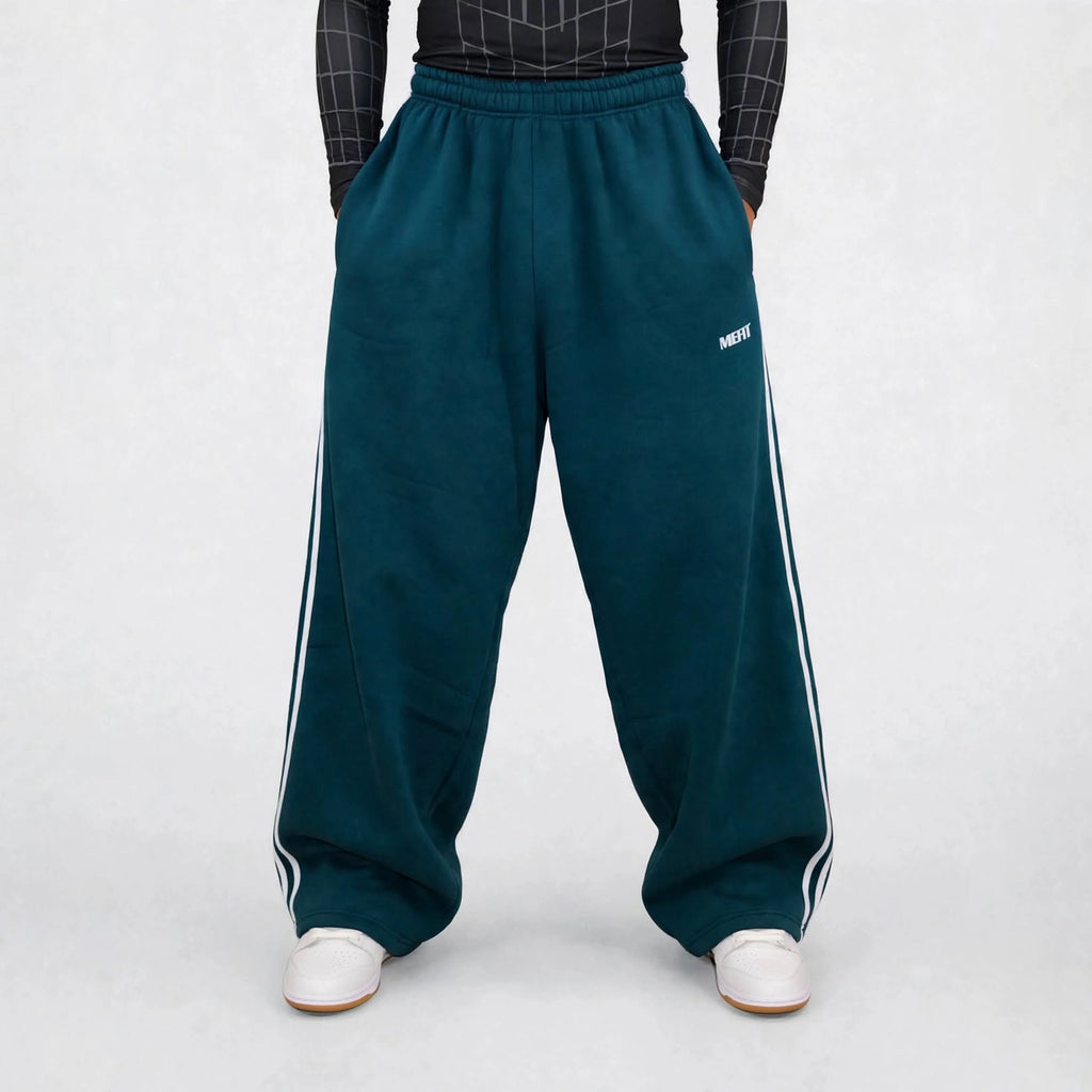 Petroleum Blue Double Stripe Sweatpants