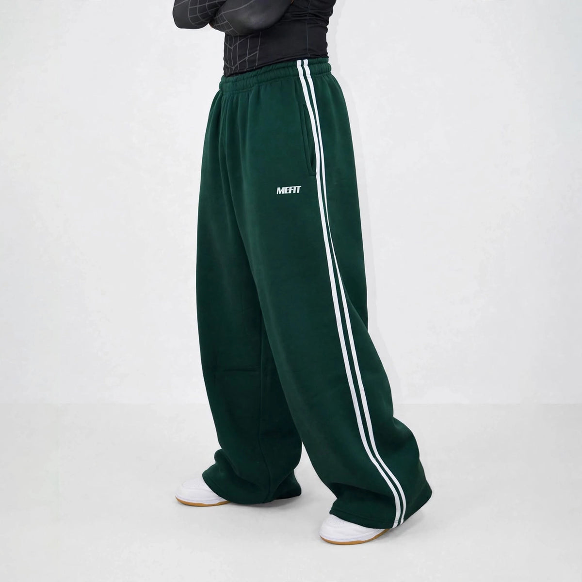 Green Double Stripe Sweatpants