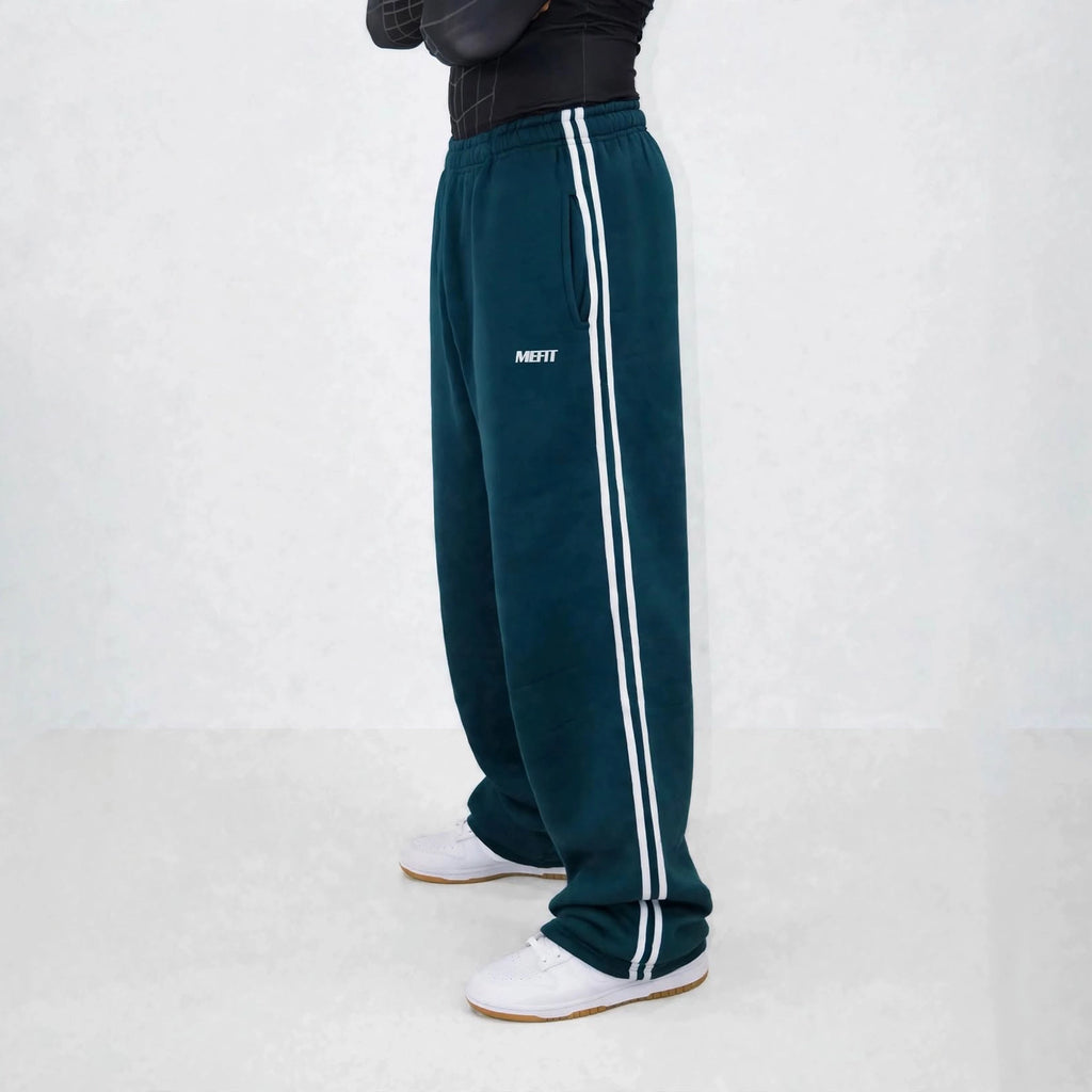 Petroleum Blue Double Stripe Sweatpants