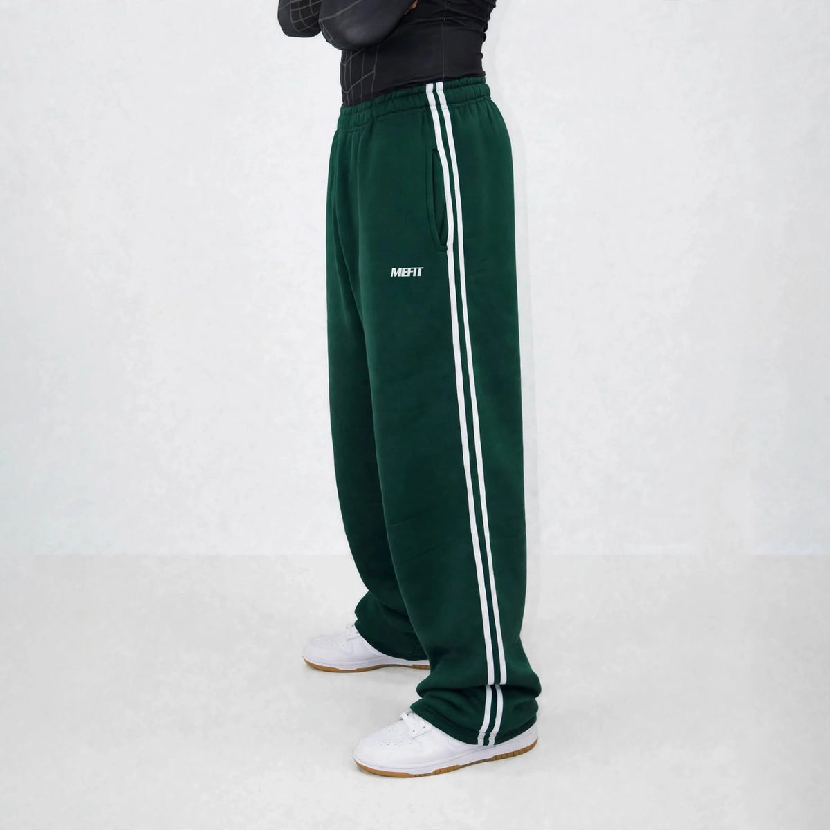 Green Double Stripe Sweatpants