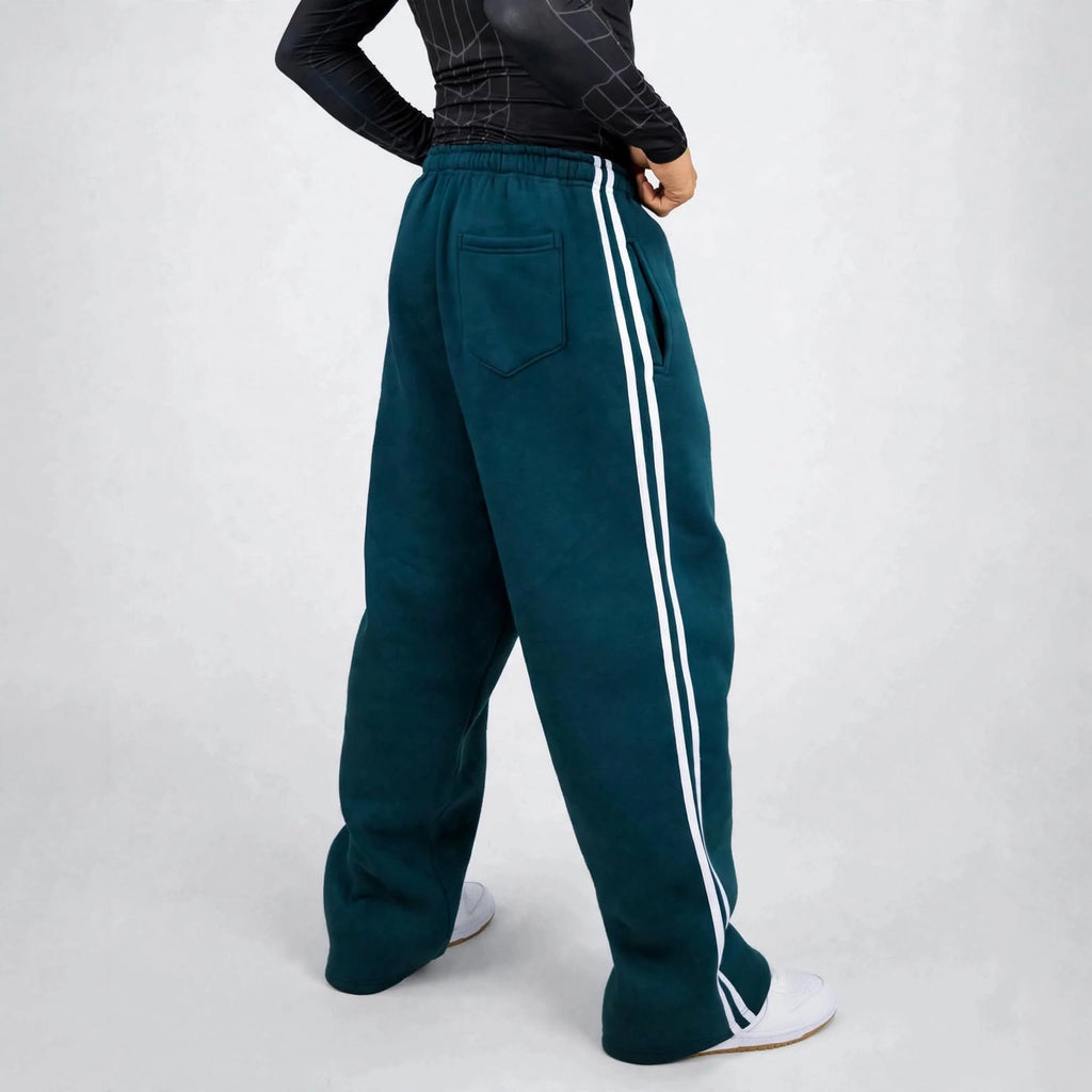 Petroleum Blue Double Stripe Sweatpants