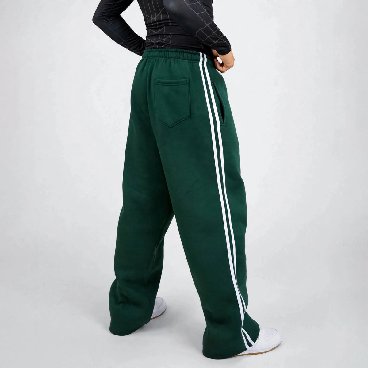 Green Double Stripe Sweatpants